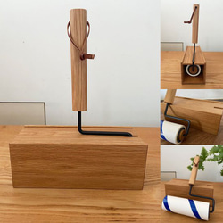 木枠屋オリジナル オーク材の粘着ローラーと専用ケースのセット 1枚目の画像