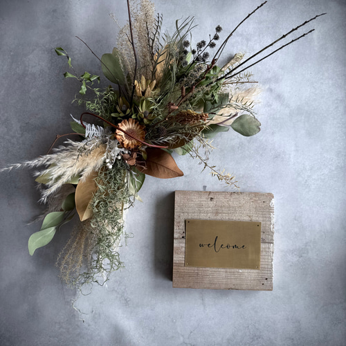 ボタニカルグリーンスワッグ 壁掛けスワッグ 開店祝い 新居祝い 出産