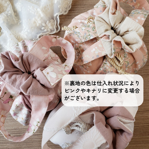 特集掲載 》 七五三 大きなお花柄の巾着バッグ ひなまつり 着物 和装