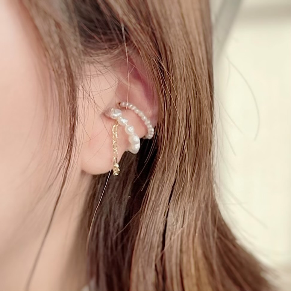 【福袋】 淡水パール 14kgfチェーン イヤーカフ2点 | お呼ばれ フォーマル 結婚式 卒業式 入学式　母の日