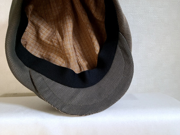 魅せる帽子☆フリーサイズのバイカラーハンチング～オリーブグリーン 10枚目の画像