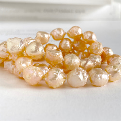 可愛橙色淡水巴洛克珍珠項鍊 (14kgf) 僅 1 件 第5張的照片