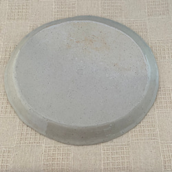ドット文楕円皿(青・茶)  陶磁器　手作り　手捻り　中皿 3枚目の画像