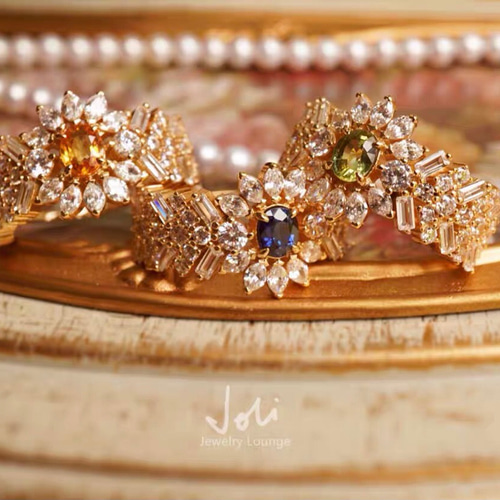 豊かな世界】天然ブルーサファイア キラキラ リング レトロ ゴージャス