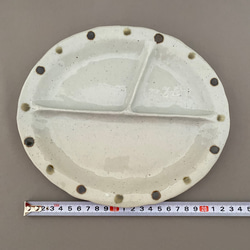 ドット文楕円皿(茶・焦げ茶)  陶磁器　手作り　手捻り　中皿 4枚目の画像