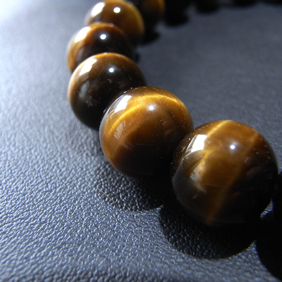 [beads542] タイガーアイAA 10mm ブレスレット 19粒 2枚目の画像