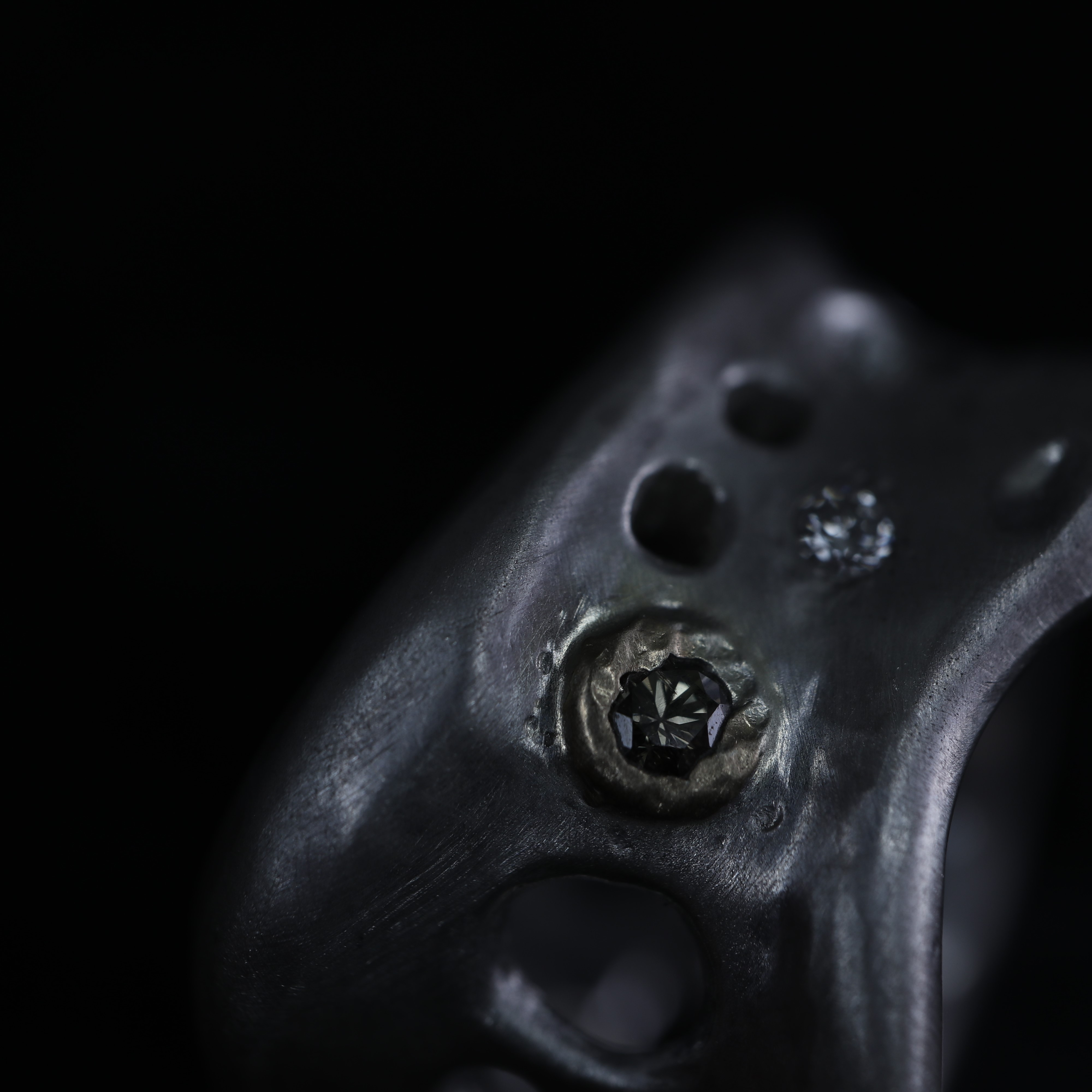 【-minamo- 水面】リング　SV925　 K18YG　 ダイヤモンド　 ロンドンブルートパーズ　1点もの　003