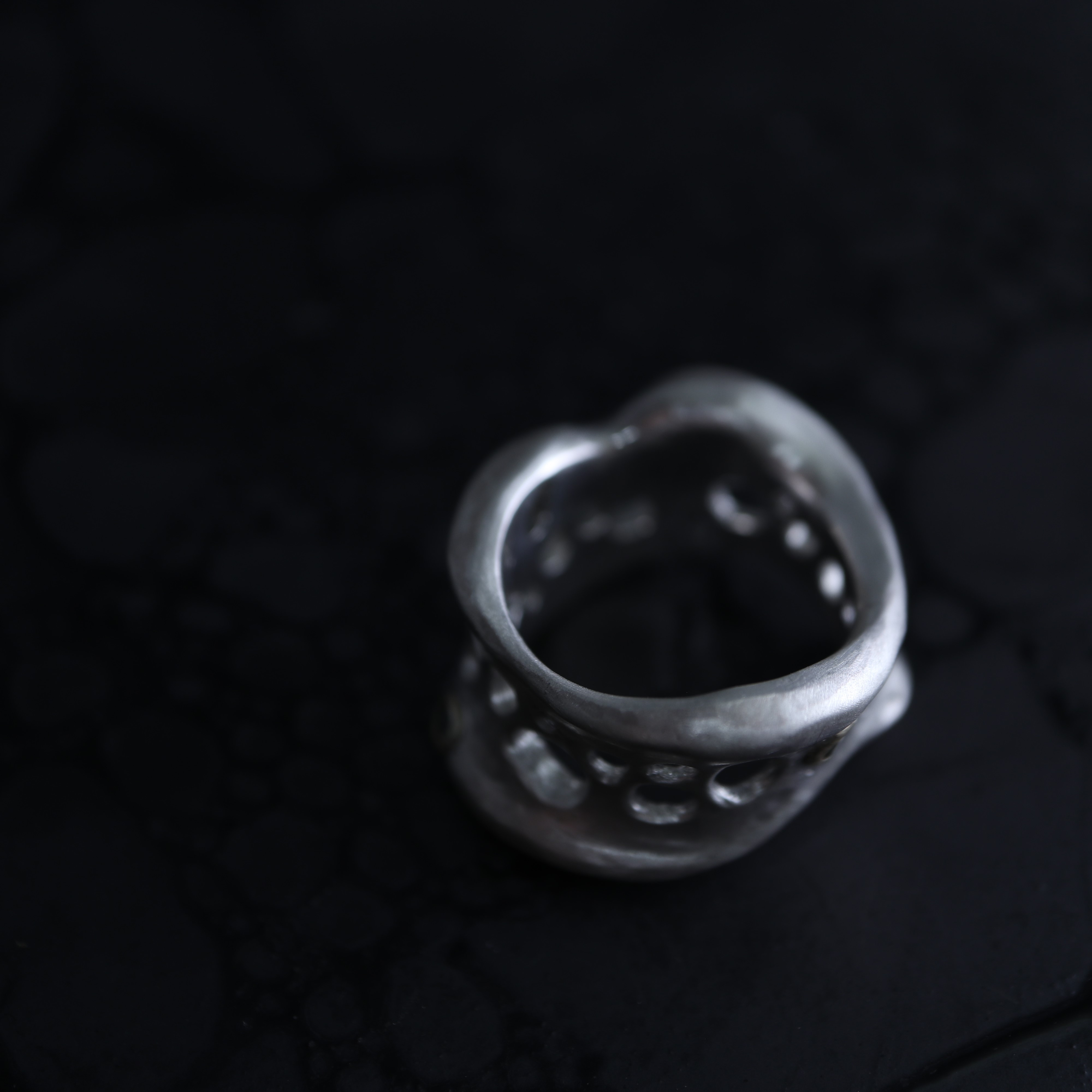 【-minamo- 水面】リング　SV925　 K18YG　 ダイヤモンド　 ロンドンブルートパーズ　1点もの　003