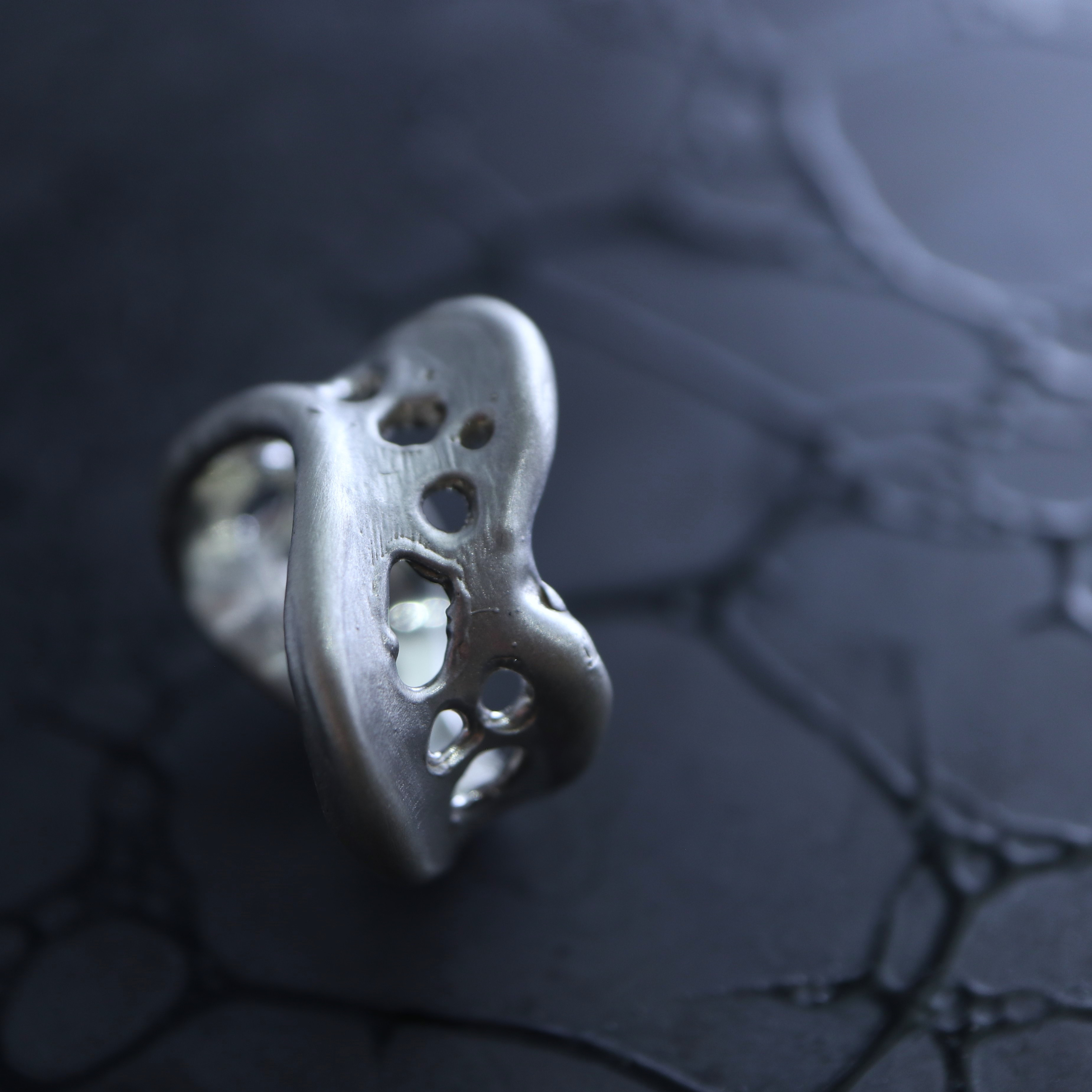 【-minamo- 水面】リング　SV925　 K18YG　 ダイヤモンド　 ロンドンブルートパーズ　1点もの　003