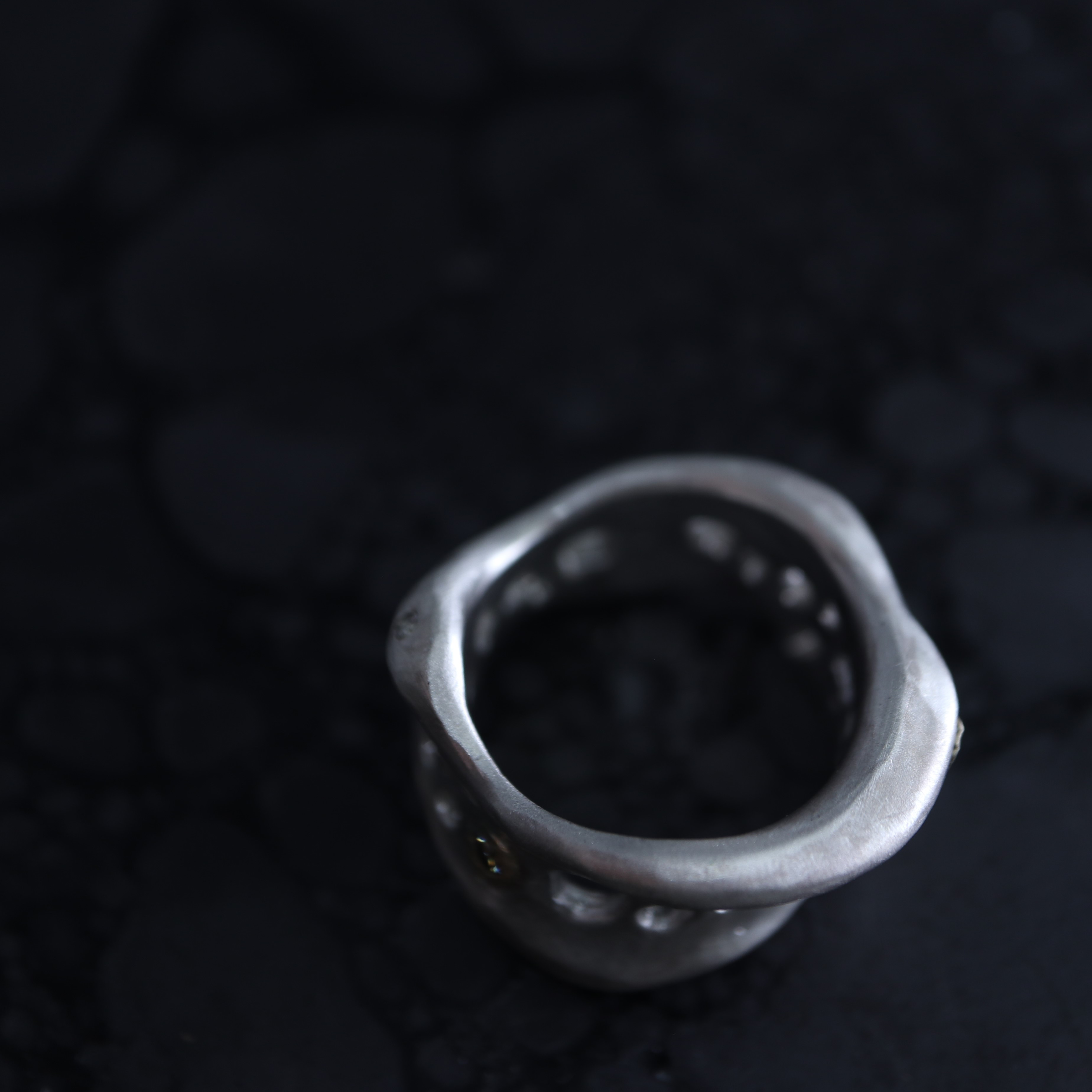 【-minamo- 水面】リング　SV925　 K18YG　 ダイヤモンド　 ロンドンブルートパーズ　1点もの　003