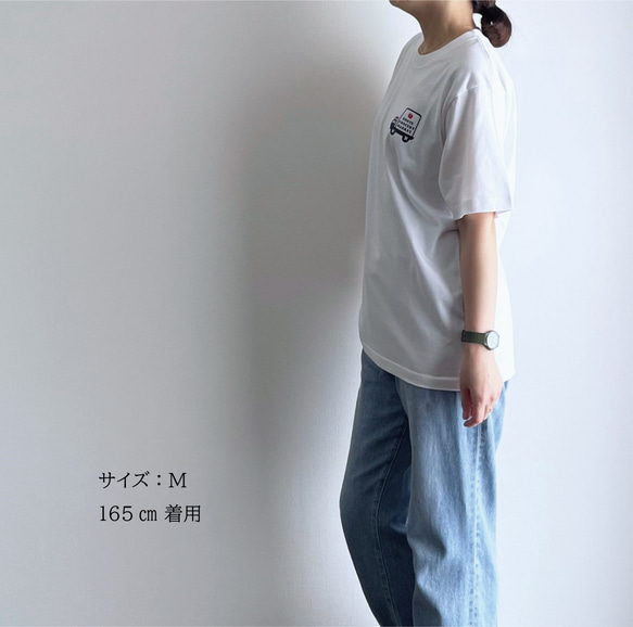 8GM りんごトラック Tシャツ / ホワイト 3枚目の画像