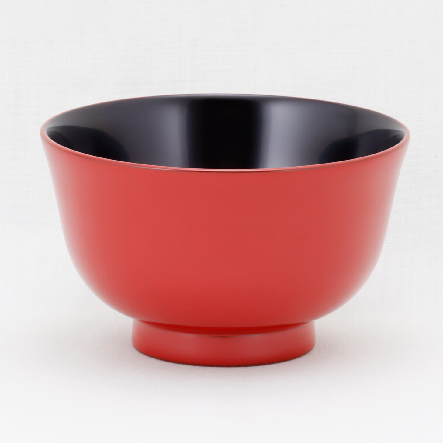 伝統工芸　輪島塗　汁椀「端反形小～朱内黒塗」　【404-3】