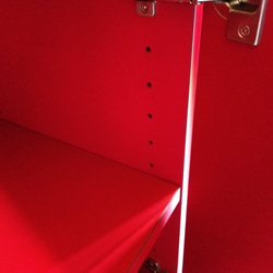 テレビ台　低い机　収納家具　赤い家具 2枚目の画像