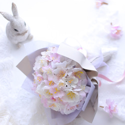 桜いっぱいフラワーブーケ　フラワーアレンジ　ギフト　花 春　アーティフィシャルフラワー　造花　　プレゼント 6枚目の画像