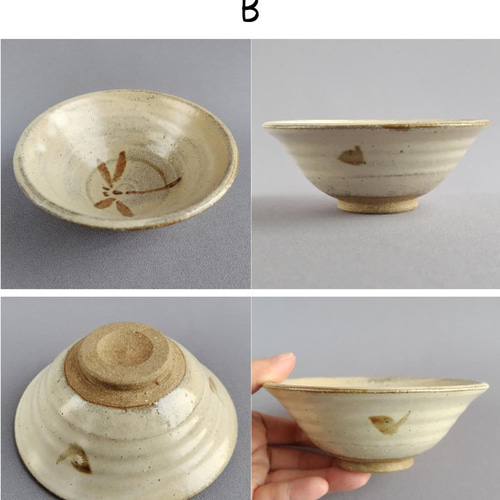 トンボ絵柄の陶器製茶碗