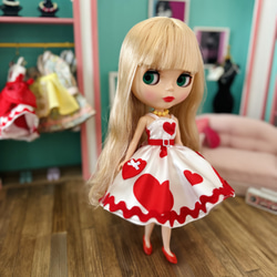 ハート サテン ワンピース パニエ セット リカちゃん ブライス