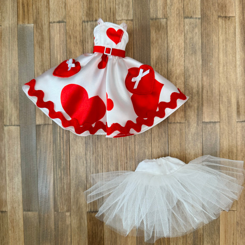 ハート サテン ワンピース パニエ セット リカちゃん ブライス その他