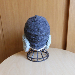 ⛄⛄防寒対策  厚地の暖かニット帽子⛄⛄ 【送料無料】手編み   耳当て  冬 8枚目の画像