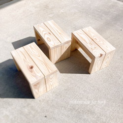 ペケ台』組み立てチェア OSB合板 27㎝角×高さ45㎝ 椅子（チェアー