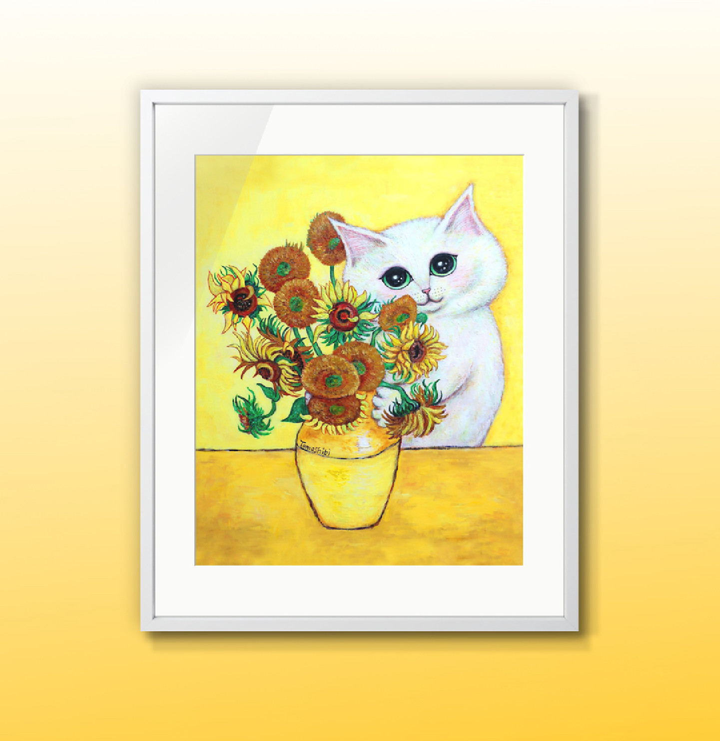 絵画　猫　美品