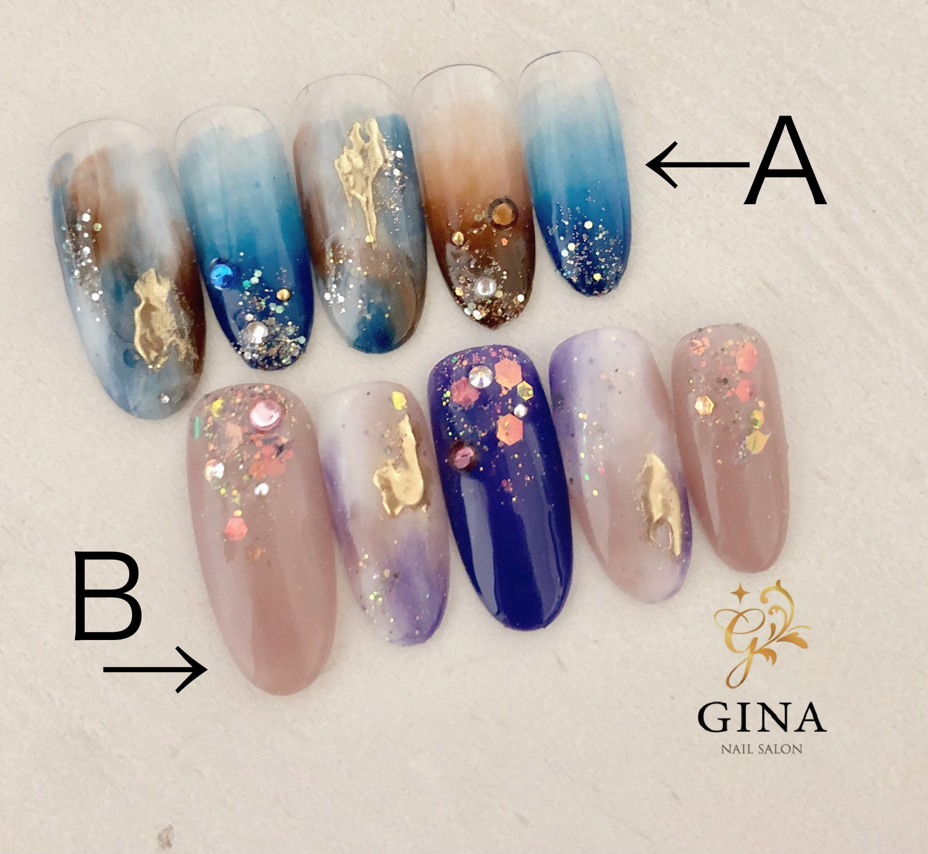 ネイルチップ/ニュアンス/ミラーネイル/タイダイ/天然石 4,000円