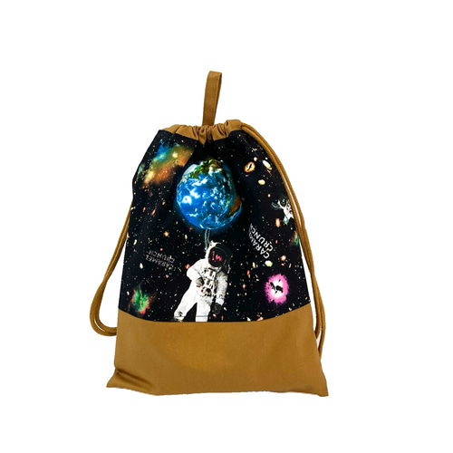 上履き袋の単品販売【カラフル宇宙】上靴袋 スクール 小学校 保育園