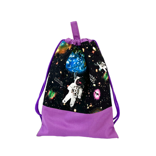上履き袋の単品販売【カラフル宇宙】上靴袋 スクール 小学校 保育園