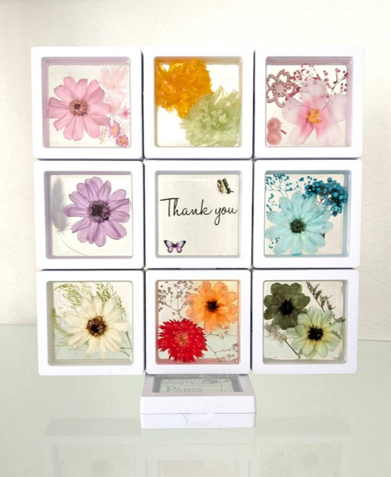 固まるハーバリウムの フラワーフレーム フラワーボックス 桜 ジニア 入学祝い、卒業祝い、就職祝い、母の日、ギフト