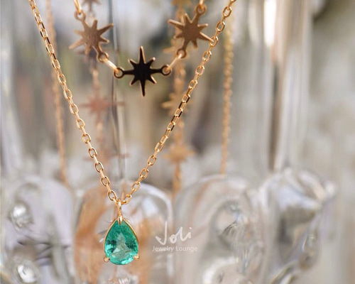 オパール　エメラルド　ペンダントトップ　ワイヤージュエリー オパール ネックレス ペンダント 1.80ct K10WG グリーンオパール 10月