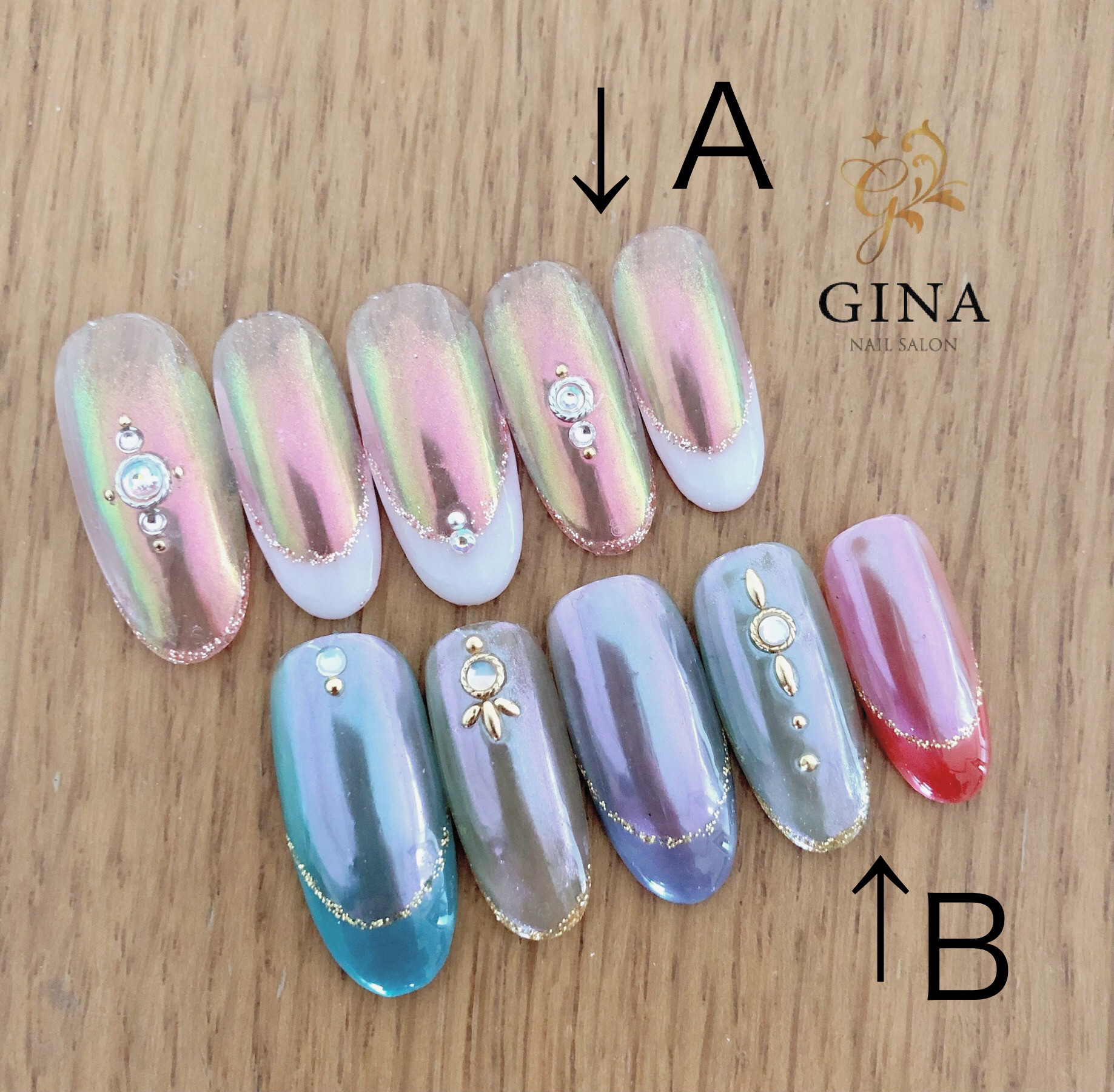 ネイルチップ/ミラーネイル/カラフル/フレンチ