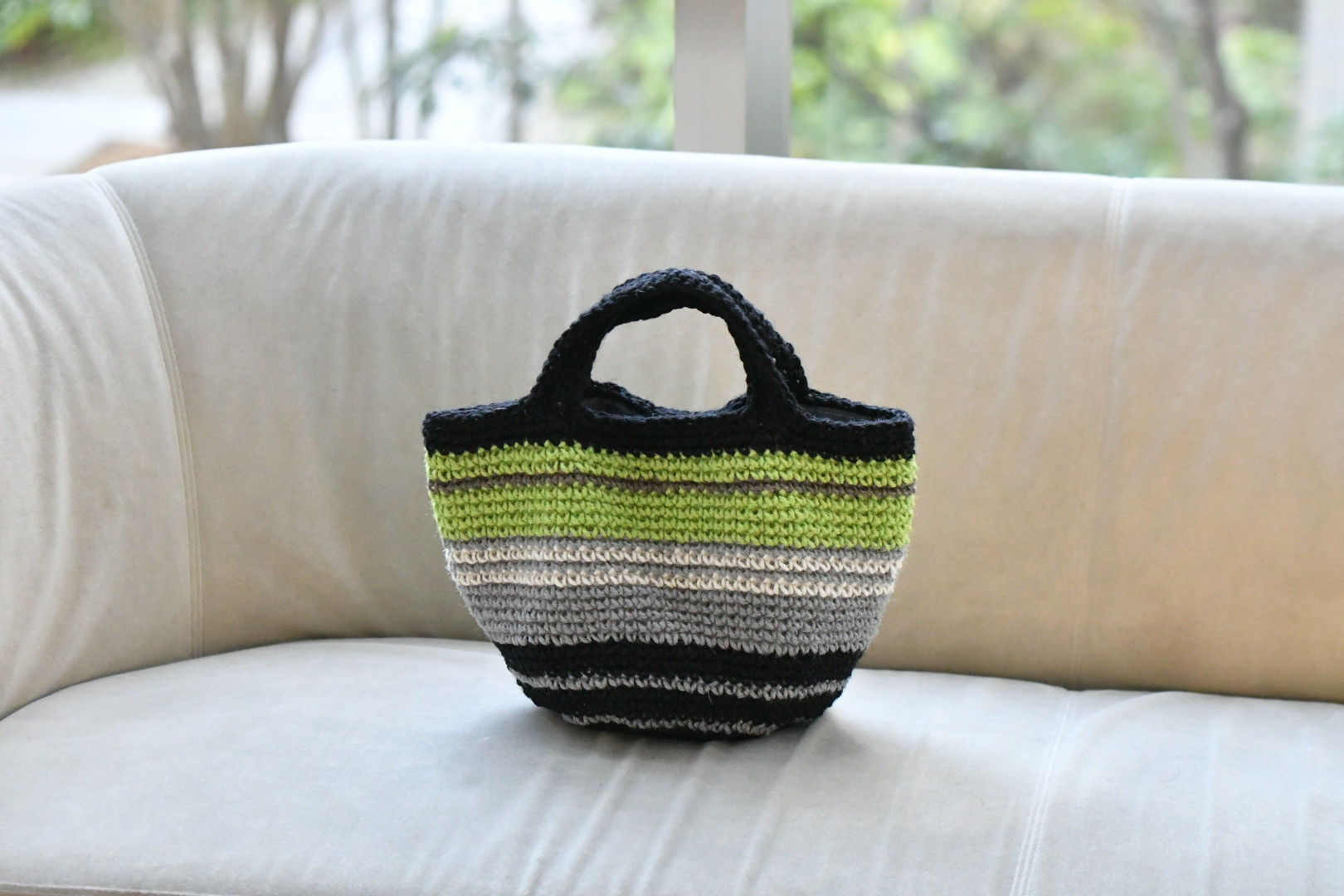 マルチボーダーバッグ（rime・グレー内布付き）受注製作