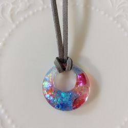 レジン　ハンドメイド　ペンダント　紐付き　409 宇宙 雪の結晶 ネックレス ハンドメイド アクセサリー かわいい レジン