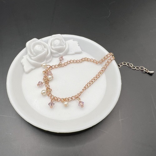 スワロフスキー　チェーン　ブレスレット swarovski スワロフスキー ピンクゴールドチェーン ブレスレット