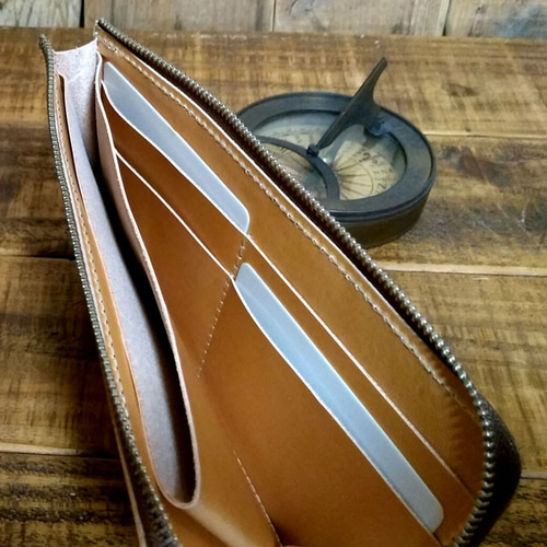 送料無料 栃木レザー L字ファスナー ロングウォレット コンパクト