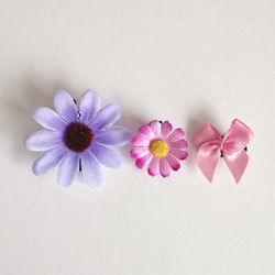 【ラプンツェル】 ❹小さなお花とリボンのヘアクリップ 7個セット｜髪飾り 子供 ベビー｜ヘアアクセサリー 3枚目の画像