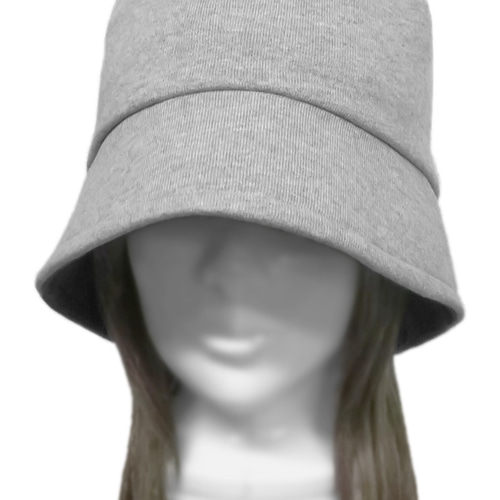 つば長・ゆったりバケットハット◇コットンスウェットニット/杢 つば長・ゆったりバケットハット◇コットンスウェットニット/杢