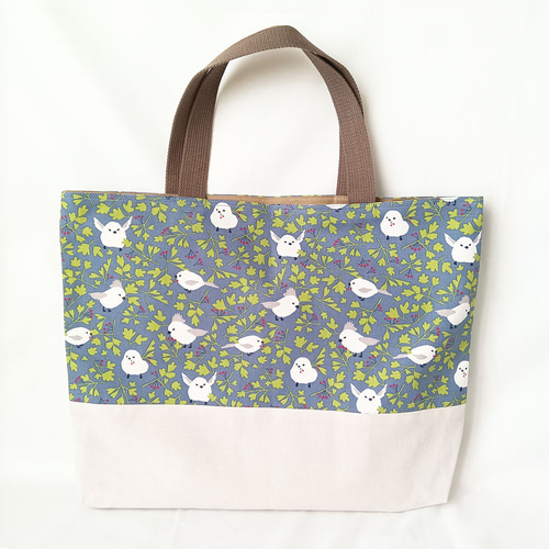 完成品】入園入学 5点セット シマエナガ レッスンバッグ シューズ袋