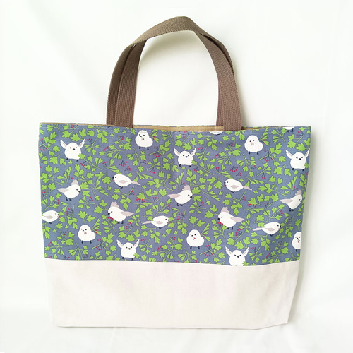 完成品】入園入学 5点セット シマエナガ レッスンバッグ シューズ袋