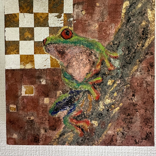 カエル トビウオ 絵画 自作 絵画