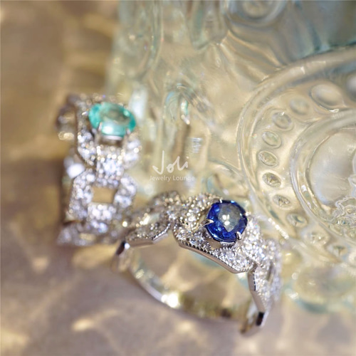 クロスネビュラチェーン】天然サファイア キラキラ リング レトロ