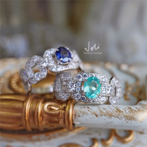 クロスネビュラチェーン】天然サファイア キラキラ リング レトロ