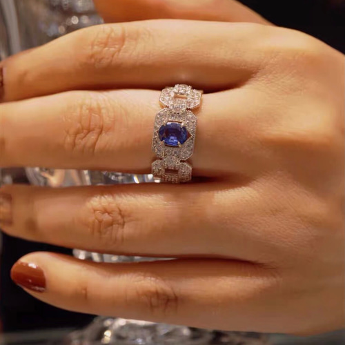 クロスネビュラチェーン】天然サファイア キラキラ リング レトロ