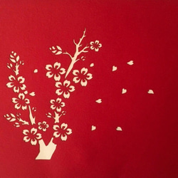 2024新作！レア！無料ラッピング！手作り切り紙ポップアップカード立体カード　赤い桜 デザイン 6枚目の画像