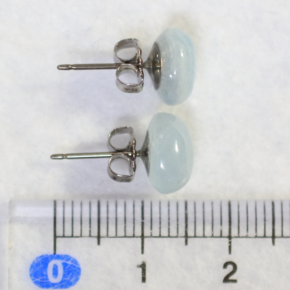 （1 件）海藍寶石耳環（9 x 7 毫米，鈦柱） 第5張的照片