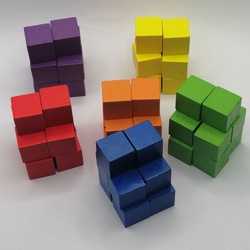 【知育玩具0歳～6歳】木製カラーキューブ6色60個（25mm）(^^♪ 2枚目の画像