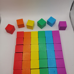 【知育玩具0歳～6歳】木製カラーキューブ6色60個（25mm）(^^♪ 4枚目の画像