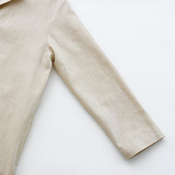 春夏秋に リネン テーラードカラー ショップコート 羽織り （ライトベージュ） CO04. 13枚目の画像