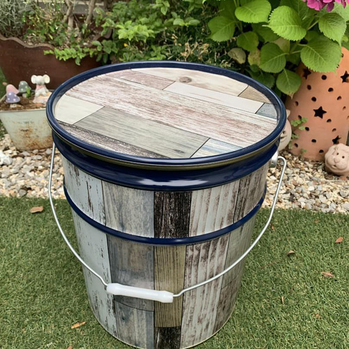 オープンペール缶 20L リメイク仕上げ オールウッド テーブル