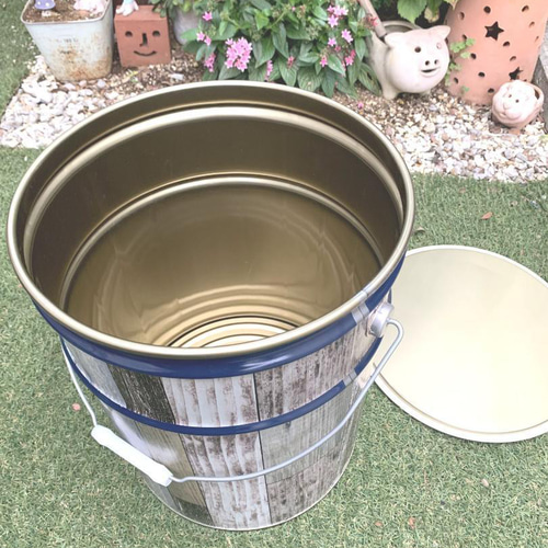 オープンペール缶 20L リメイク仕上げ オールウッド テーブルチェア