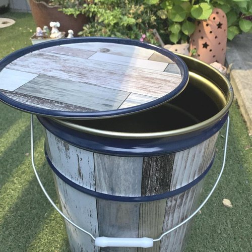 2セット】 オープンペール缶 20L キャンプ 薪入れ テーブル